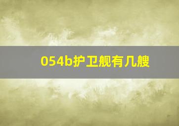 054b护卫舰有几艘