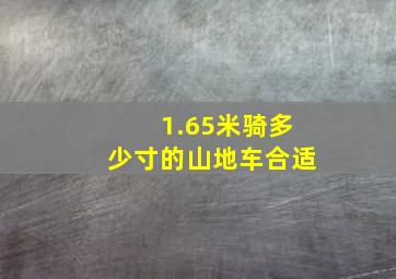 1.65米骑多少寸的山地车合适