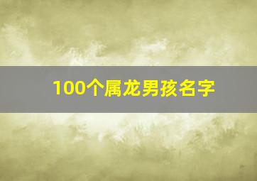 100个属龙男孩名字