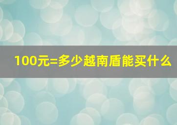 100元=多少越南盾能买什么