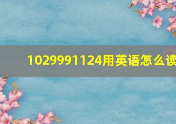 1029991124用英语怎么读