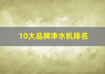 10大品牌净水机排名