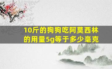 10斤的狗狗吃阿莫西林的用量5g等于多少毫克