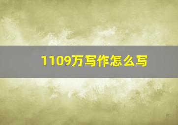 1109万写作怎么写