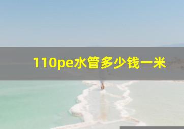 110pe水管多少钱一米