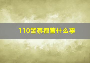 110警察都管什么事