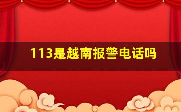 113是越南报警电话吗