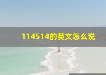 114514的英文怎么说