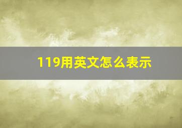 119用英文怎么表示