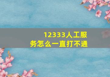 12333人工服务怎么一直打不通