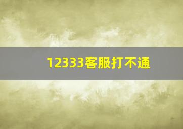 12333客服打不通