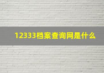 12333档案查询网是什么