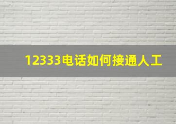 12333电话如何接通人工