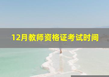 12月教师资格证考试时间