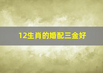 12生肖的婚配三金好