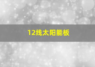 12线太阳能板