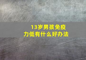 13岁男孩免疫力低有什么好办法