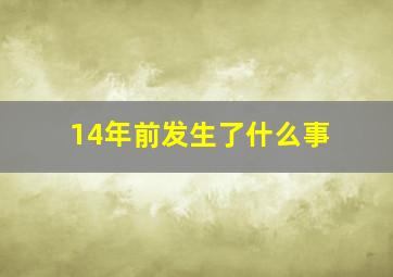 14年前发生了什么事