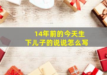 14年前的今天生下儿子的说说怎么写