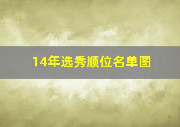 14年选秀顺位名单图