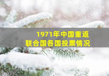 1971年中国重返联合国各国投票情况