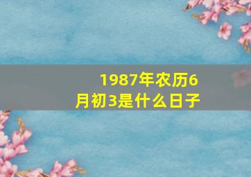 1987年农历6月初3是什么日子