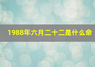 1988年六月二十二是什么命