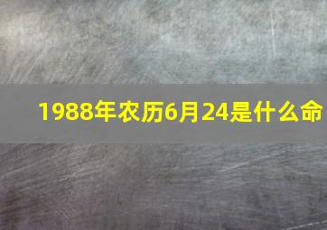 1988年农历6月24是什么命