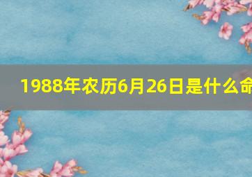 1988年农历6月26日是什么命