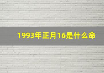 1993年正月16是什么命