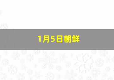 1月5日朝鲜