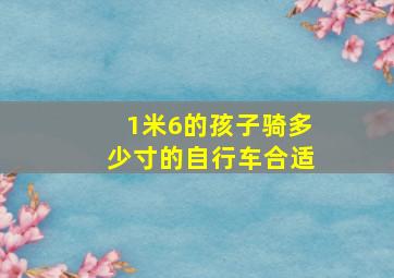 1米6的孩子骑多少寸的自行车合适