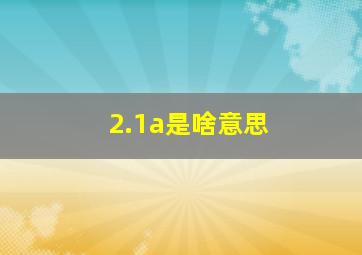 2.1a是啥意思