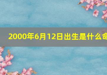 2000年6月12日出生是什么命