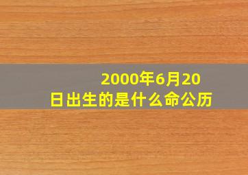 2000年6月20日出生的是什么命公历