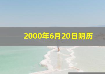 2000年6月20日阴历