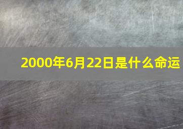 2000年6月22日是什么命运