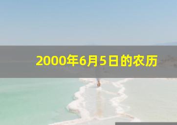 2000年6月5日的农历