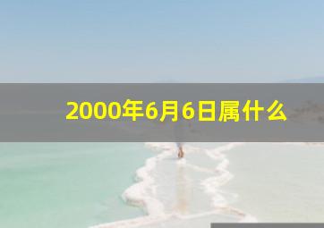 2000年6月6日属什么