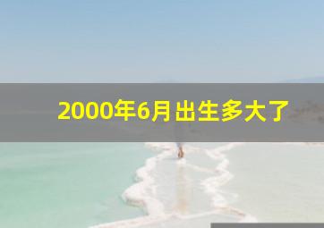 2000年6月出生多大了