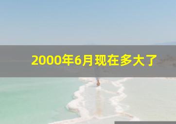 2000年6月现在多大了