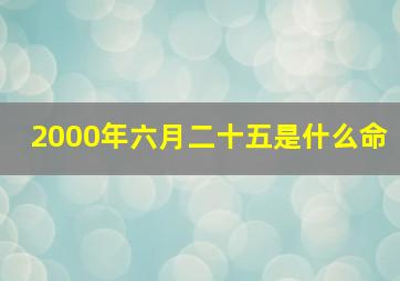 2000年六月二十五是什么命