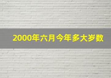 2000年六月今年多大岁数