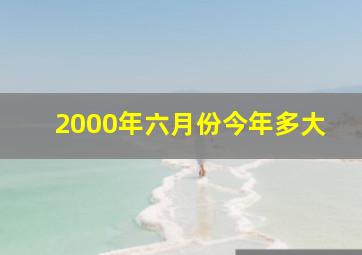 2000年六月份今年多大