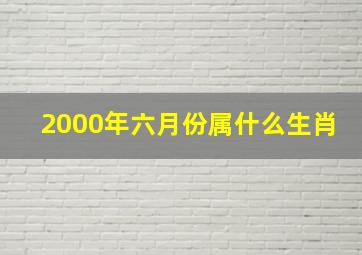 2000年六月份属什么生肖