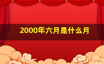 2000年六月是什么月