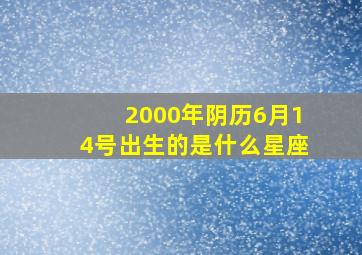 2000年阴历6月14号出生的是什么星座