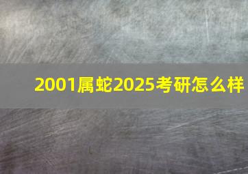 2001属蛇2025考研怎么样