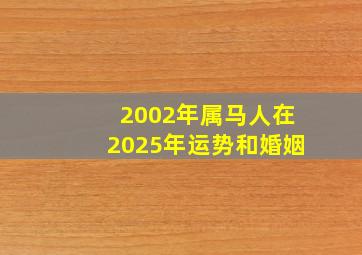 2002年属马人在2025年运势和婚姻