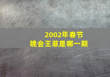 2002年春节晚会王菲是哪一期